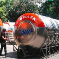 Bồn nước inox 15000L ngang Hwata