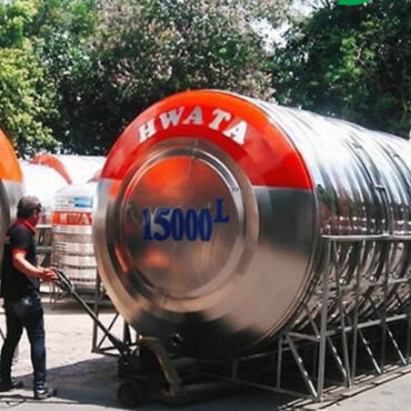 Bồn nước inox 15000L ngang Hwata