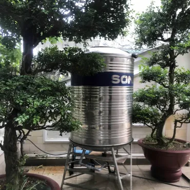 Bồn inox Sơn Hà 1000 lít đứng chân cao 1m