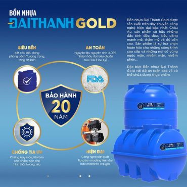 Bảo hành 20 năm bồn Nhựa Đại Thành gold