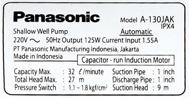 TSKT Máy bơm nước Panasonic A-130JAK