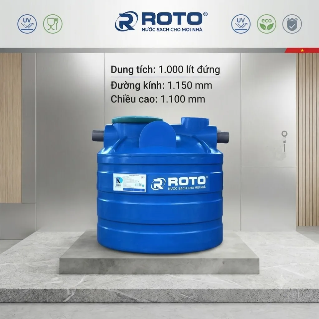 Bồn tự hoại Roto 1000 lít đứng