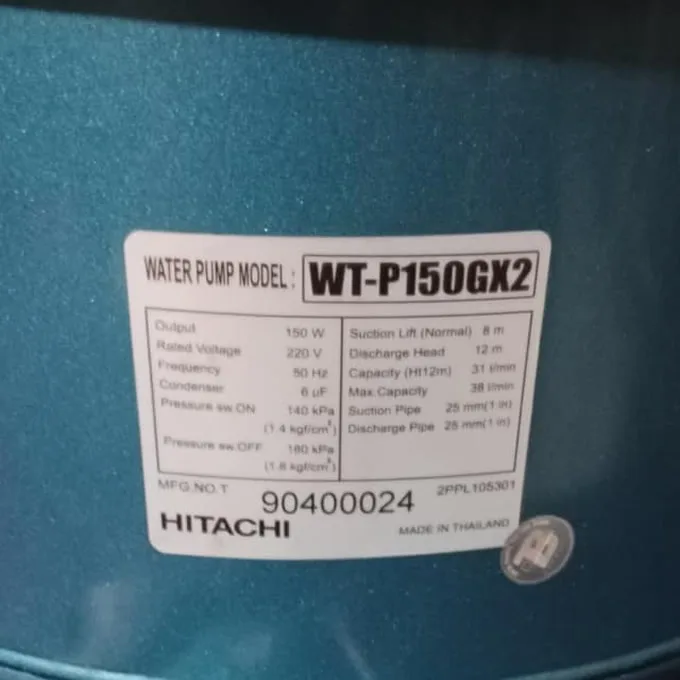 Máy Bơm Hitachi WT-P150GX2 (150w) - Ảnh 2