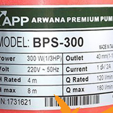THÔNG SỐ KỶ THUẬT MÁY BƠM 300W APP BPS-300