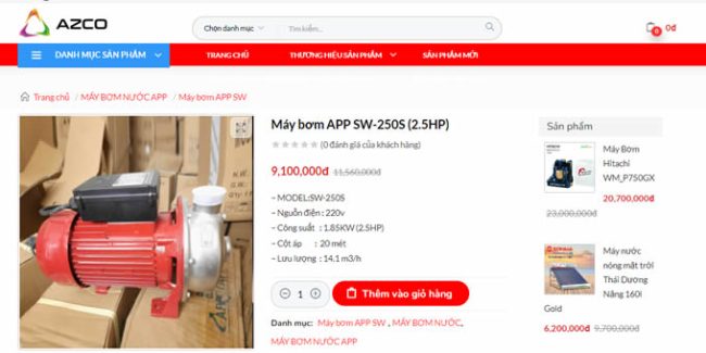 MAY BƠM 2.5HP APP SW-250S