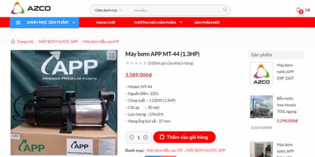 MÁY BƠM ĐA TẦNG CÁNH APP MT-44