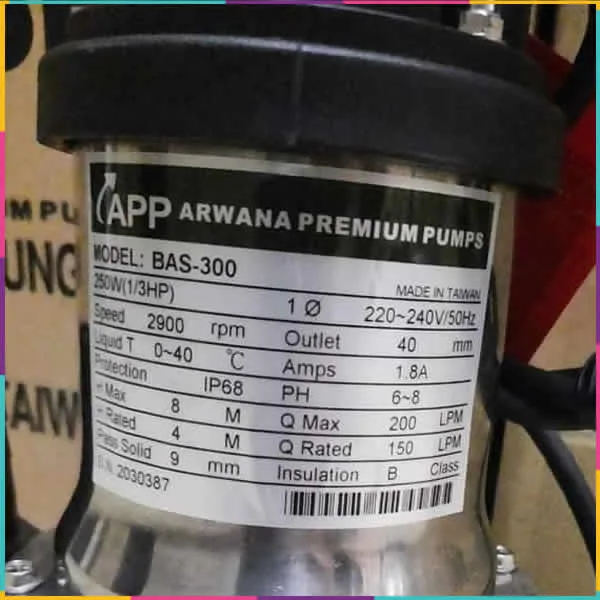 THÔNG SỐ KỶ THUẬT BƠM APP BAS 300