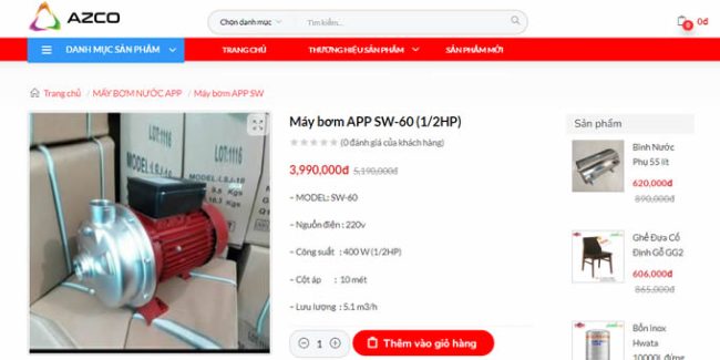 MAY BƠM NƯỚC ĐẨY CAO APP SW-60