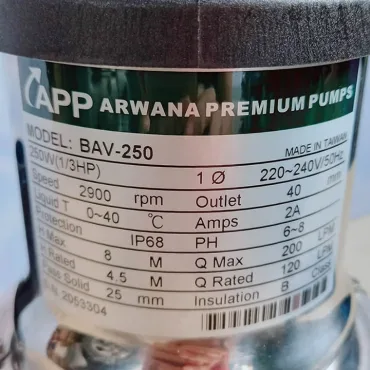 TSKT MÁY BƠM NƯỚC THẢI APP BAV-250
