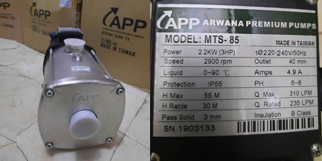 MÁY BƠM ĐA TẦNG CÁNH 3HP APP MTS-85 AZCO