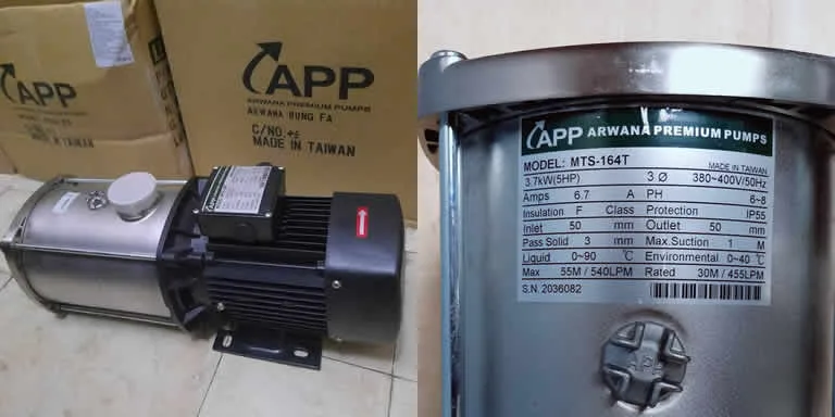 Máy bơm đa tầng cánh 5HP APP