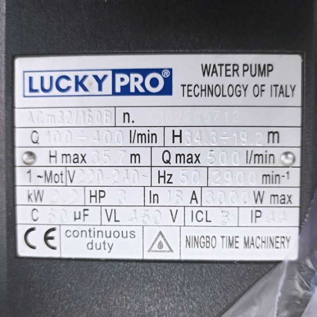 TSKT MÁY BƠM MẶT BÍCH LUCLY PRO ACm 32/160B