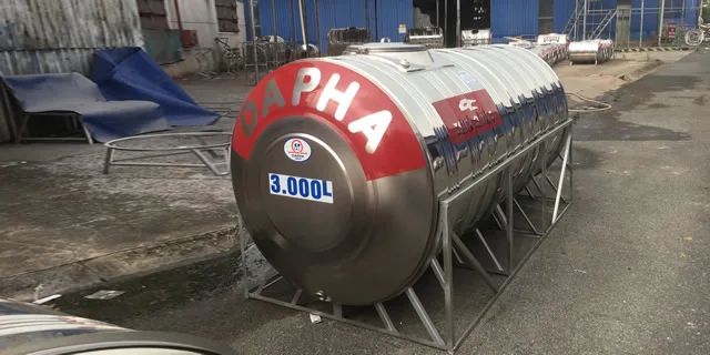 Bồn nước inox Dapha 3000l ngang