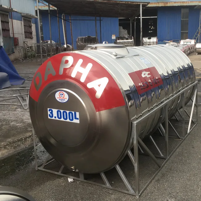 Bồn nước inox 3000 lít nằm Dapha