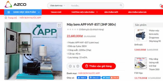 MÁY BƠM BIẾN TẤN 3HP 380V APP HVF-86T