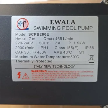 Thông số kỷ thuật Máy bơm nước Ewala SCPB200E