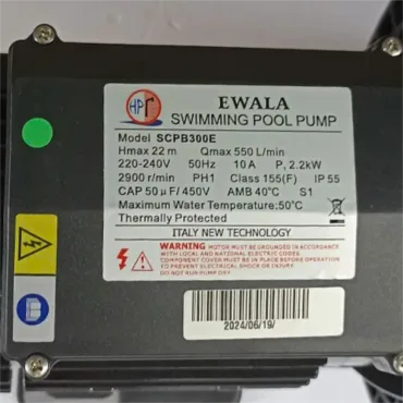 Thông số kỷ thuật Máy bơm nước 3Hp Ewara SCPB300E