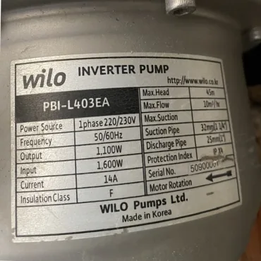 TSKT Máy bơm biến tần 1.5Hp Wilo PBI L403EA