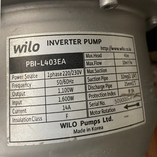 TSKT Máy bơm biến tần 1.5Hp Wilo PBI L403EA