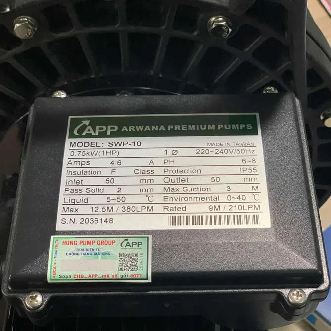TSKT Máy bơm hồ bơi 2Hp APP SWP-10