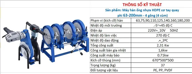 TSKT máy hàn ống HDPE 63-200