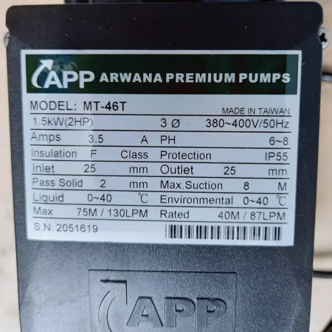 Máy bơm APP MT-46T (2HP 380V) - Ảnh 2