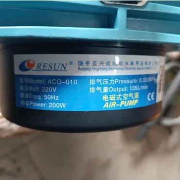 Thông số kỷ thuật máy bơm sủi oxy Resun ACO010