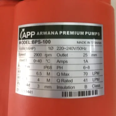 Thông sồ kỷ thuật Máy bơm nước APP BPS-100