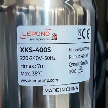 Thông số kỷ thuật Máy bơm nước thải 400w Lepono XKS400S