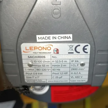 Thông số kỷ thuật Máy bơm nước Lepono 5ACm100S