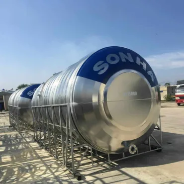 Bồn inox Sơn H&agrave; 15m3 ngang