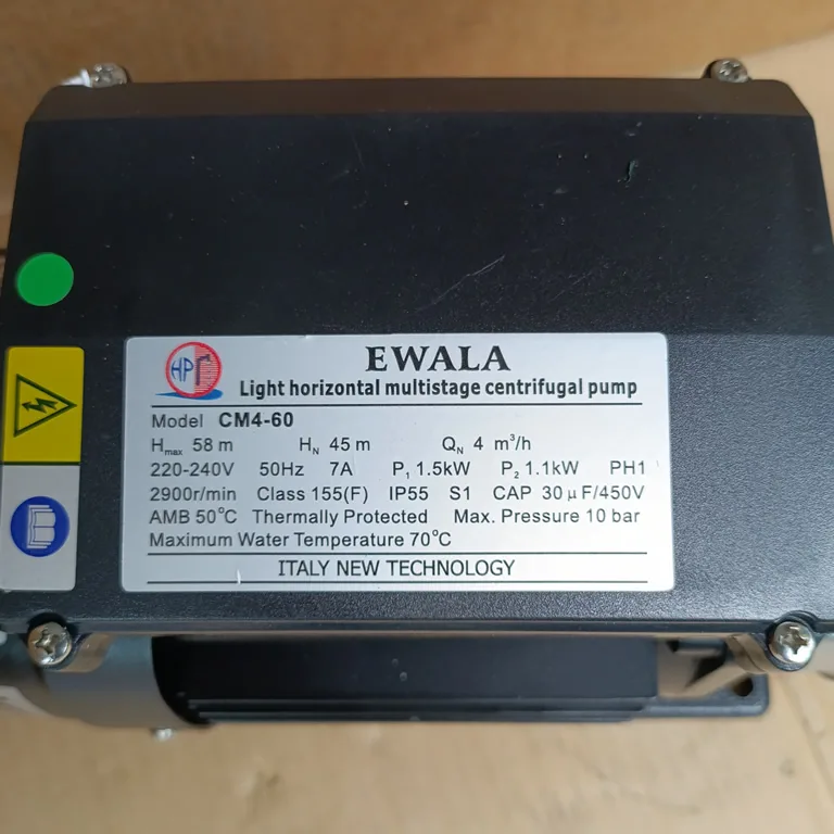 Thông số kỷ thuật Máy Bơm nước Ewala CM4-60
