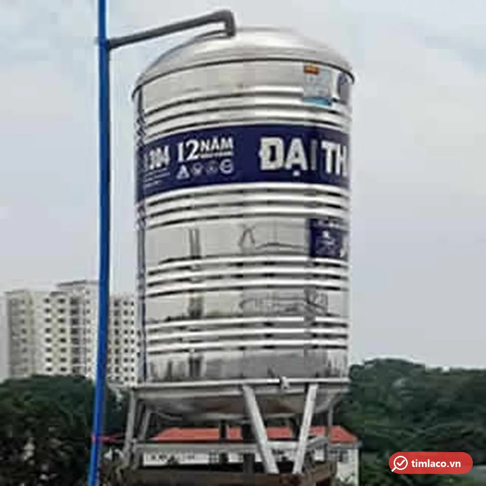 Bồn inox đứng Đại Thành có tem bảo hành 12 năm trên đai thân bồn (ảnh minh hoạ dòng hàng)