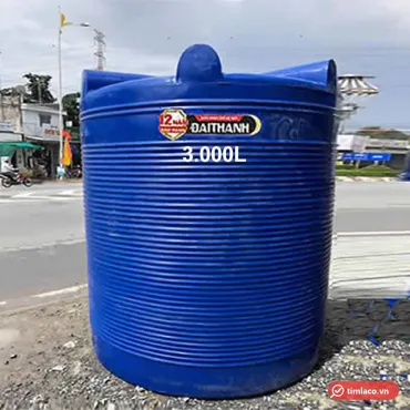Bồn nhựa Đại Thành thế hệ mới dạng đứng màu xanh, thân gân tròn, tem Đại Thành 12 năm bảo hành (ảnh minh hoạ dòng hàng)