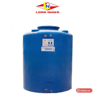 Bồn nhựa Long Nhiên dạng đứng màu xanh dương, tem Long Nhiên trên thân (ảnh minh hoạ dòng hàng)