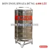 Bồn nước inox Hwata dáng đứng có chân inox, đai đỏ in chữ HWATA (ảnh minh hoạ dòng hàng)