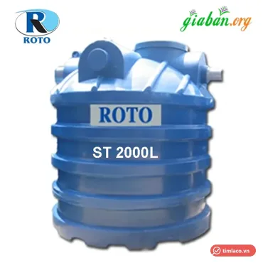 Bồn tự hoại nhựa RoTo dạng đứng màu xanh dương, bảng chữ ROTO trên thân (ảnh minh hoạ dòng hàng)