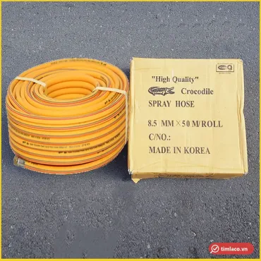 Cuộn dây hơi Cá Sấu Crocodile 8,5 mm màu vàng cạnh hộp ghi 8.5 mm × 50 m/roll, Made in Korea