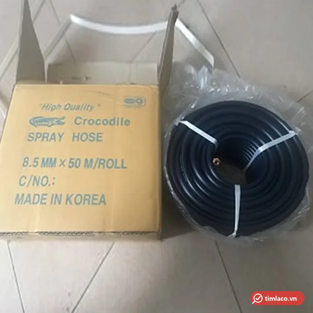 Cuộn dây hơi Cá Sấu Crocodile 8,5 mm màu xanh đậm cạnh hộp ghi 8.5 mm × 50 m/roll, Made in Korea