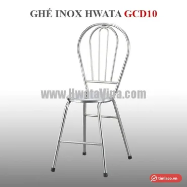 Ghế dựa inox Hwata GCD10 to&agrave;n th&acirc;n inox, lưng tựa nan v&ograve;m, mặt ngồi tr&ograve;n bằng inox