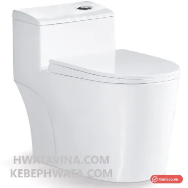 B&agrave;n cầu một khối Hwata HT-010 m&agrave;u trắng, nh&igrave;n ch&eacute;o tr&ecirc;n nền trắng