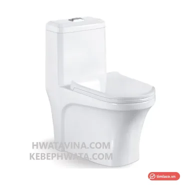 B&agrave;n cầu một khối Hwata HT-020 m&agrave;u trắng, nh&igrave;n ch&eacute;o tr&ecirc;n nền trắng