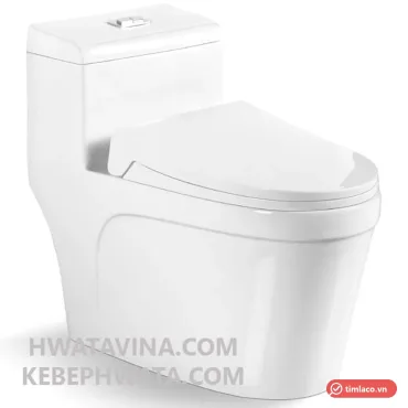B&agrave;n cầu một khối Hwata HT-038 m&agrave;u trắng, nh&igrave;n ch&eacute;o tr&ecirc;n nền trắng