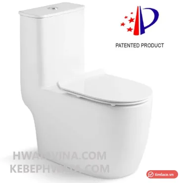 B&agrave;n cầu một khối Hwata HT-110 m&agrave;u trắng, nh&igrave;n ch&eacute;o tr&ecirc;n nền trắng