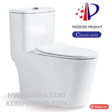 B&agrave;n cầu một khối Hwata HT-121 m&agrave;u trắng, nh&igrave;n ch&eacute;o tr&ecirc;n nền trắng