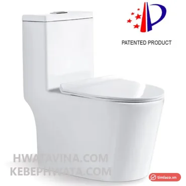 B&agrave;n cầu một khối Hwata HT-122 m&agrave;u trắng, nh&igrave;n ch&eacute;o tr&ecirc;n nền trắng