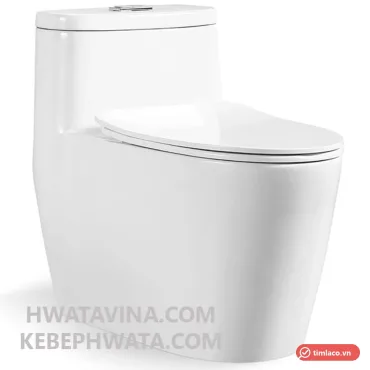 B&agrave;n cầu một khối Hwata HT-132 m&agrave;u trắng, nh&igrave;n ch&eacute;o tr&ecirc;n nền trắng