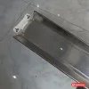 Máng đèn đôi chóa inox 6 tấc với đế giữ hai bóng ở đầu máng (ảnh minh hoạ)