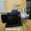 Máy bơm APP SWO-420T 4HP đầu bơm inox, động cơ đen, đặt trước thùng hàng APP