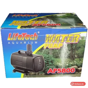 Hộp máy bơm chìm Lifetech AP5800 dòng Water Pump in hình bơm và thác nước